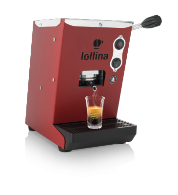 Kaffeemaschine Lollina + 40 Lollo Caffè Pads Miscela Classica + 6 Lollo Caffè Espresso Tassen
